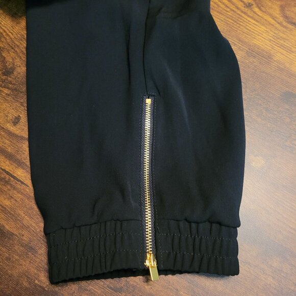 Chico's Chiffon Cargo Jogger Pants 2 R = L Cropped Pockets Zip Leg Hi Rise NWOT - Picture 4 of 15